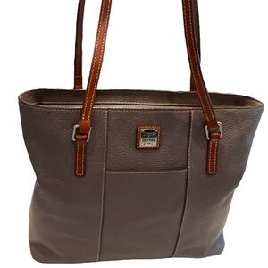 Dooney & Bourke Lexington Tote Purse Pebble Grain Shoulder Bag Gray Taupe